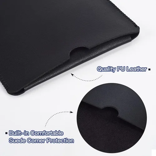 Vista 3 de Funda protectora para teclado Logitech K380 y Logitech Pebble 2 y Pebble Keys 2 K380s Bluetooth, funda de cuero PU Logitech K380 para viajes, Negro