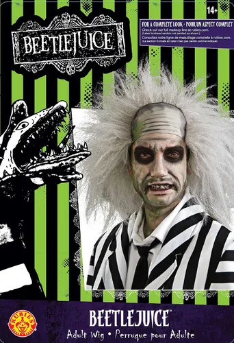 Vista 3 de Rubie's. Peluca blanca de disfraz Beetlejuice., talla única , Blanco
