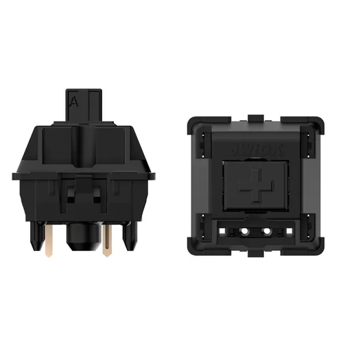 Vista 2 de JWICK Interruptores lineales negros V2, JWK Black Linears 2.06 oz carcasa completa de nailon Thocky 5 pines interruptores de teclado mecánicos