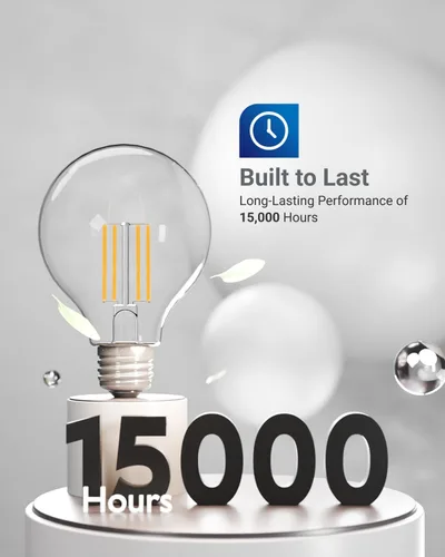Vista 5 de Sunco paquete de 6 bombillas LED G25, globo Edison de filamento, bombilla de iluminación de tocador para baño y dormitorio, 500 lm, 5 W