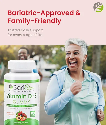 Vista 8 de BariSlim Gomitas de vitamina D-3 bariátricas – Vitamina gomosa especialmente formulada para pacientes después de una cirugía de pérdida