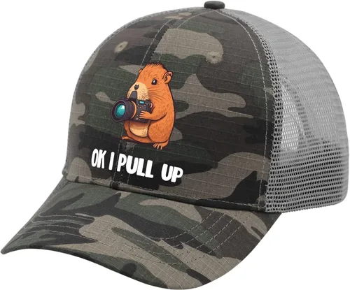 Vista 2 de Caps Ok I Pull Up Baseball Cap for Men Vintage Denim Hat Adjustable