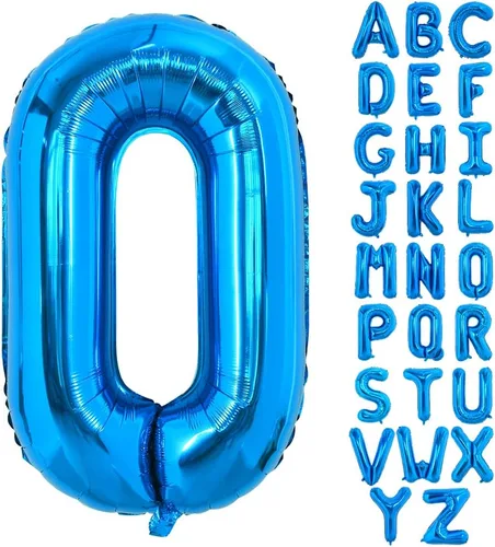 Vista 14 de Globos TONIFUL de 40 pulgadas, grandes, azules, con letras B gigantes, globos de alfabeto de papel de aluminio, mylar, grandes globos