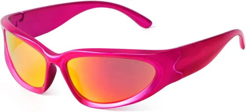 Vista 12 de ADE WU Gafas de sol envolventes de moda para mujeres y hombres Marco beige/lente marrón
