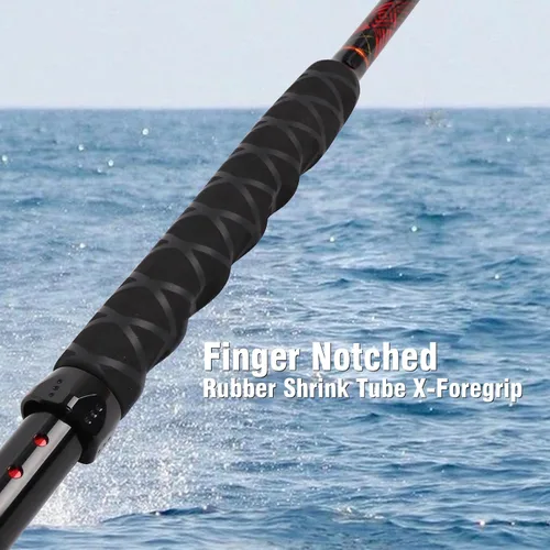 Vista 4 de Fiblink Bent Butt Trolling Rod 2 piezas de agua salada en alta mar caña de pescar Big Game Roller Rod Polo de barco convencional