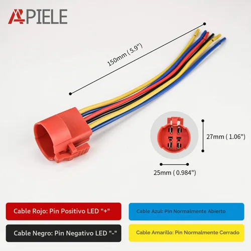 Vista 4 de APIELE Interruptor de botón momentáneo de 10 A, 22 mm, LED ojo de ángel, impermeable, redondo, autorresetable, 7/8'', 1NO 1NC