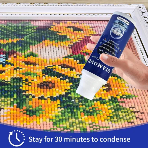 Vista 6 de Faburo 120ml Sellador de Pintura de Diamantes Protector Iluminador, Pegamento para Accesorios de Arte de Diamantes, Suministros de Sellador