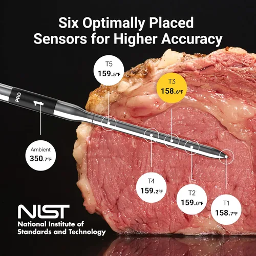 Vista 5 de ThermoMaven - Termómetro inteligente inalámbrico Bluetooth para carne: base independiente, termómetro WiFi inteligente con Sub-1G, precisión
