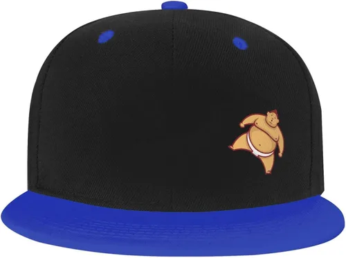 Vista 2 de Japanese Sumo Adult Flat Brim Contrast Hip Hop Hat Flat Brim Baseball Adjustable Snapback Trucker Cap