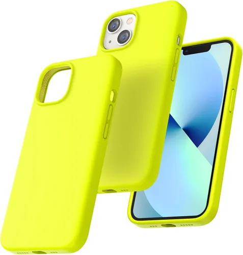 Vista 7 de TOCOL Funda delgada de silicona para iPhone 13 de 6.1 pulgadas, ajuste preciso, antideslizante, protección contra caídas, verde alpino