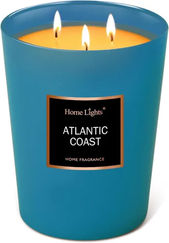 Vista 8 de HomeLights Velas perfumadas – Tarro grande de aromaterapia, cera de soja natural, 130 horas de combustión, cereza rubí y merlot