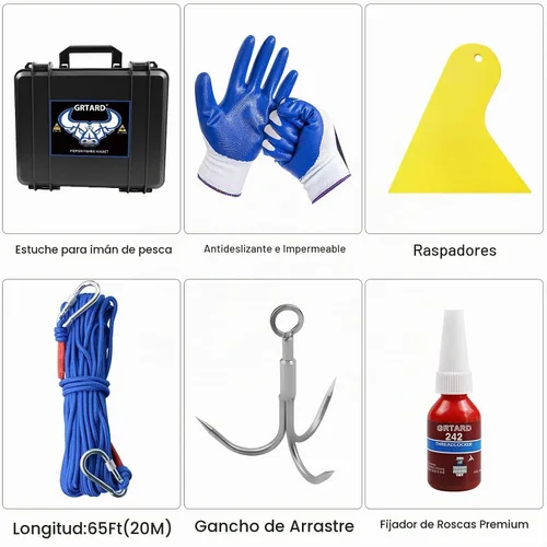 Vista 2 de Grtard - Kit de pesca con imán de neodimio de 700 libras, imán de pesca