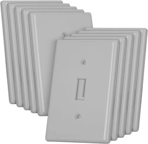 Vista 23 de Cubiertas para interruptores de luz azul Bates - Paquete de 2, cubierta de placa de salida, cubiertas de interruptor con luz azul