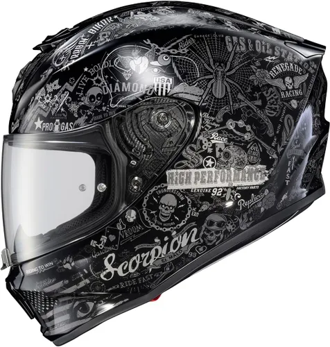 Vista 15 de ScorpionEXO R330 - Casco de motocicleta de cara completa con Pinlock Ready Shield Bluetooth con bolsillos para altavoces DOT ECE aprobado Bendr
