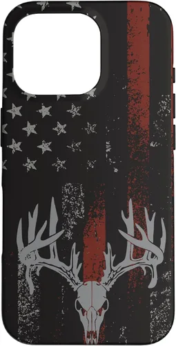 Vista 20 de Funda para iPhone 16 con la bandera americana de cola blanca ciervo Buck Hunting USA FLAG Hunter