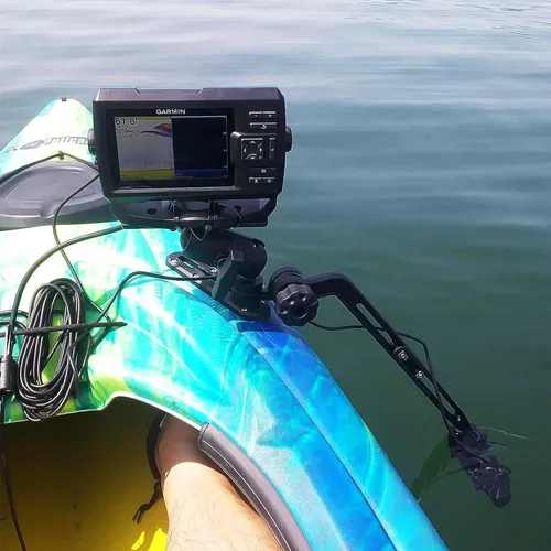 Vista 9 de Fish Finder - Base de bola de 1.5 pulgadas para kayak, soporte electrónico marino para barco, placa de montaje universal, brazo de montaje