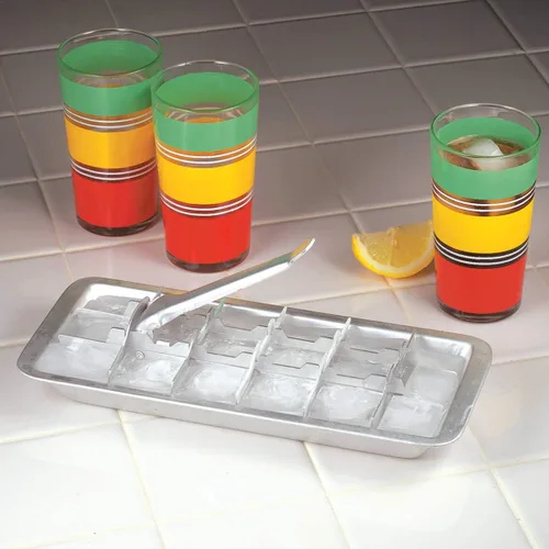 Vista 2 de Bandejas vintage de aluminio para cubitos de hielo, juego de 2, cada