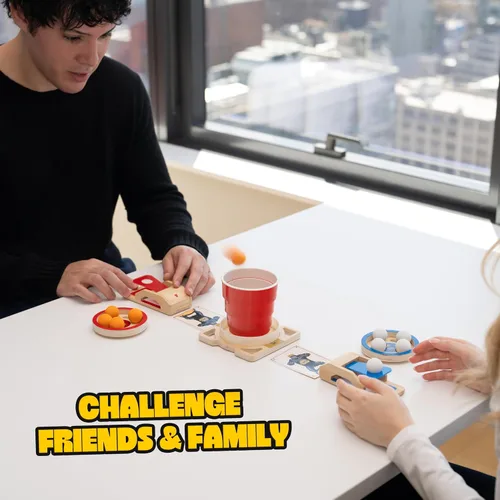 Vista 5 de King Pong - Juego de mesa original para niños, adolescentes y adultos 1-4 jugadores Juego basado en habilidades Muchas formas de jugar Juego