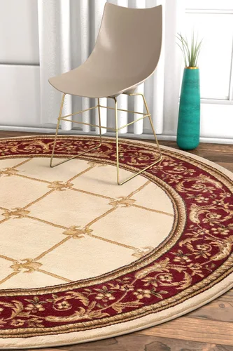 Vista 17 de Alfombra entramada roja francesa, europea, alfombra de área tradicional, fácil de limpiar, moderna, contemporánea, floral, gruesa, suave, alfombra