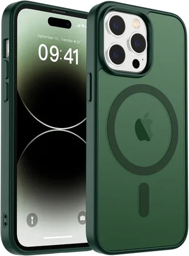 Vista 281 de zapica Funda magnética para iPhone Air, con protector de pantalla de vidrio templado, compatible con MagSafe, translúcida mate, a prueba de golpes