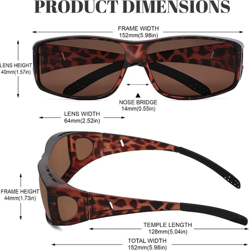 Vista 30 de Night Vision Driving Glasses for Men & Women - Polarized Anti Glare Fit Overs with Wrap-Around HD Yellow Lens