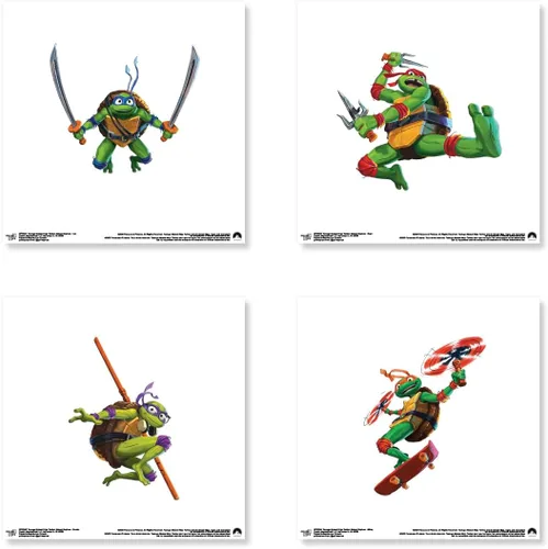 Vista 6 de Trends International Gallery Pops Nickelodeon Teenage Mutant Ninja Turtles: Mutant Mayhem - Paquete de arte de pared de personajes (paquete de 4)