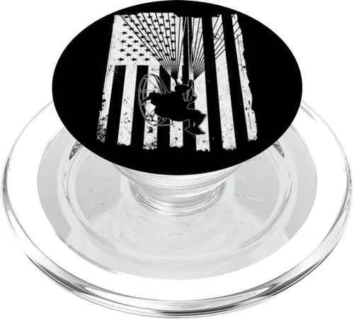 Vista 7 de Paramotor Powered Parapente USA American Flag PopSockets PopGrip: agarre intercambiable para teléfonos y tabletas