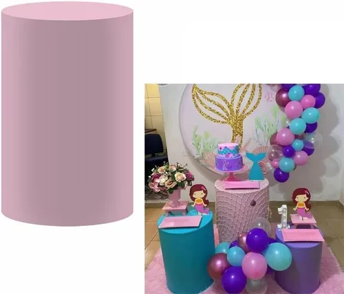 Vista 6 de Cubiertas de pedestal con temática de sirena bajo el agua, cubiertas de pedestal bajo el mar con purpurina azul para baby shower, niñas, decoración