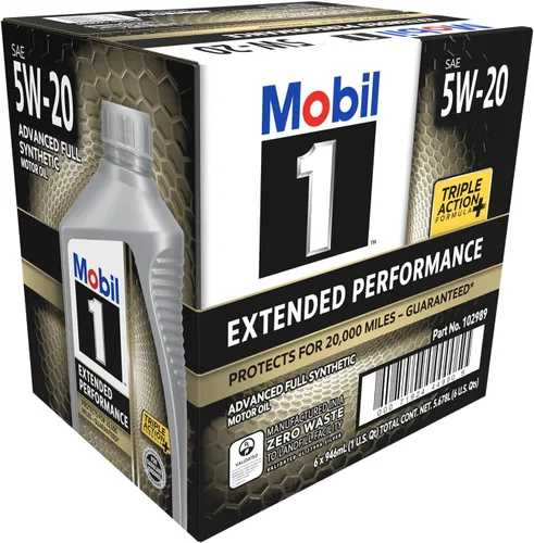 Vista 2 de Mobil 1 aceite de motor sintético completo de rendimiento extendido 5W-20, 1 cuarto de galón (paquete de 6)