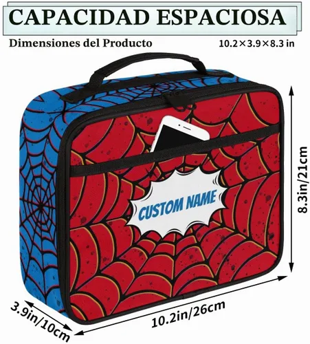 Vista 2 de Lonchera personalizada para niños – Lonchera personalizada para niños y niñas, bolsa de almuerzo con aislamiento suave e impermeable reutilizable
