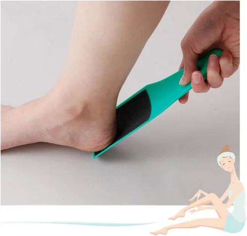 Vista 5 de 3 limas de pie para pedicura, removedor de callos de piel muerta, doble cara, azul, amarillo, verde (forma de U de doble cara, estándar)