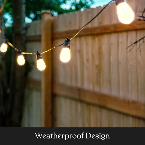 Vista 6 de Brightech Ambience Pro - Tira de luces LED para exteriores con energía solar, 27 pies, impermeable, comercial, con bombillas parpadeantes, luces