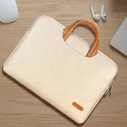 Vista 9 de ARVOK 15 15.6 16 pulgadas resistente al agua premium cuero portátil manga con asa y bolsillo con cremallera/ordenador portátil/Ultrabook Tablet
