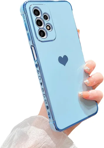 Vista 120 de phylla Funda de teléfono compatible con Samsung Galaxy A12 de 6.5 pulgadas, lindo corazón chapado en oro, elegante funda de lujo para mujer