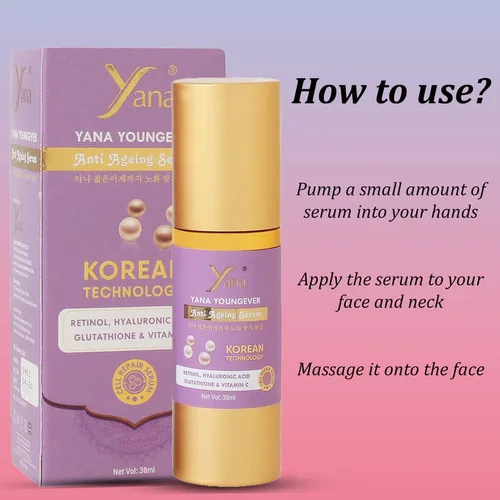 Vista 8 de Yana Korean Technology - Suero de ácido hialurónico para la cara con vitamina C, retinol, suero facial hidratante para piel seca, sin fragancia