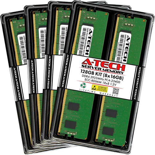 Vista 91 de A-Tech 4GB DDR4 2133MHz PC4-17000 ECC RDIMM 1Rx8 Single Rank 1.2V ECC Registered DIMM de 288 pines Módulo de actualización de memoria RAM