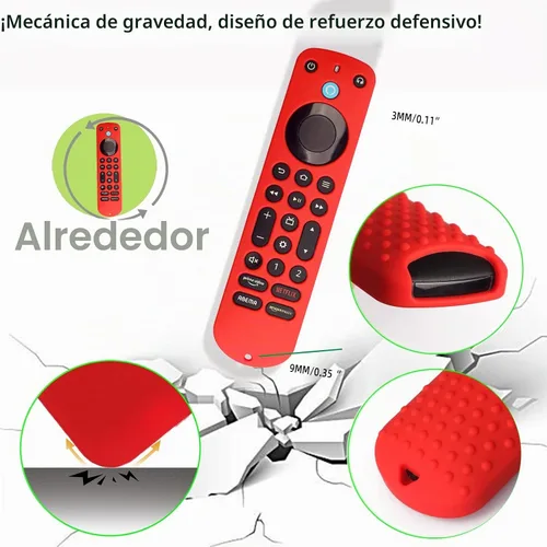 Vista 4 de Funda de silicona para Voice Remote Pro 2022, funda de silicona para control remoto por voz Pro 2022 con cordón (negro)