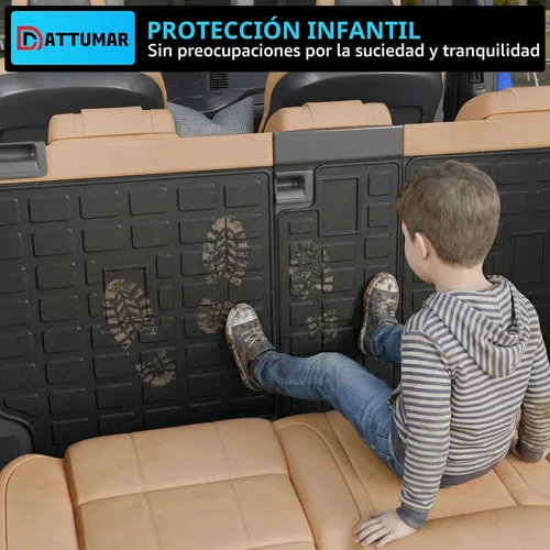 Vista 5 de Tapete de carga compatible con Toyota 4 Runner 2010-2024 de 7 asientos, tapete de carga para maletero, protector de asiento trasero de TPE 2023