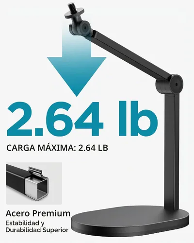 Vista 2 de InnoGear Soporte de Micrófono de Estudio, Carga Máxima 2.64 lb Brazo de Micrófono Montaje de Escritorio Soporte de Micrófono de Escritorio
