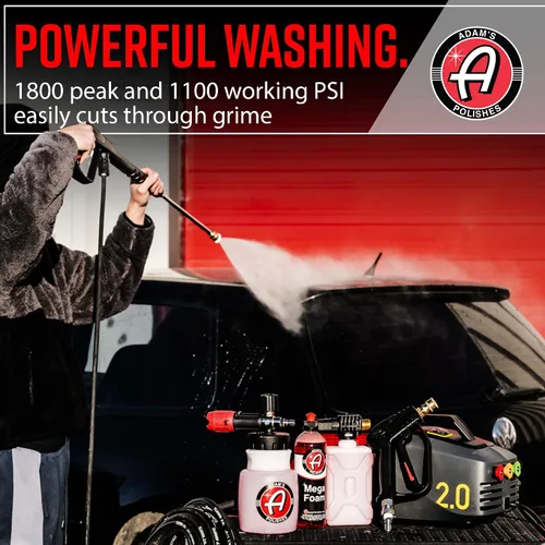 Vista 7 de Adam's Polishes Lavadora a presión activa 2.0 y jabón de Mega espuma para automóvil (5 artículos) Potente, ligero, portátil, rociador eléctrico a