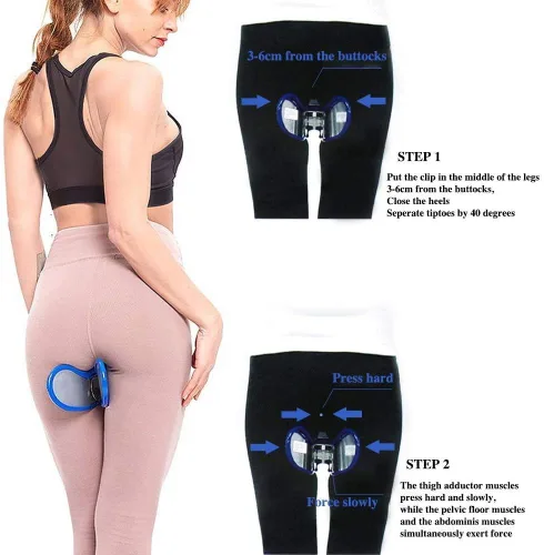 Vista 6 de Nueva actualización: Entrenador de cadera con clip para glúteos, ejercitador súper Kegel, ejercitador de músculos del suelo pélvico y muslos