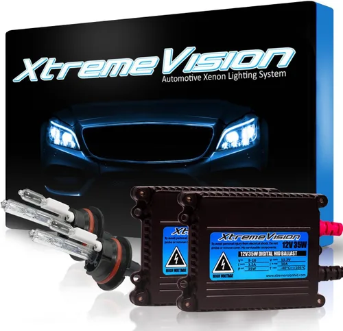 Vista 12 de XtremeVision H1 - Paquete de bombillas de xenón para faros delanteros de 10 K y 35 W DC, balasto delgado, 10000 K, azul oscuro, 1 par