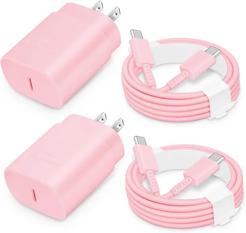 Vista 10 de Bloque de Carga Rápida USB-C de 25W con Cable C a C [Compatible con PD PPS] para Galaxy S24/S23/S22, Pixel 8/7, Z Flip 5, iPhone 17/16/15 - Cargador