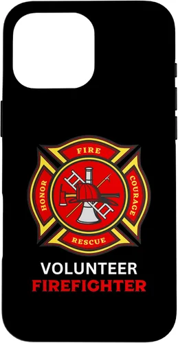 Vista 19 de Funda para iPhone 16 con logotipo de bomberos voluntarios con símbolo de bombero