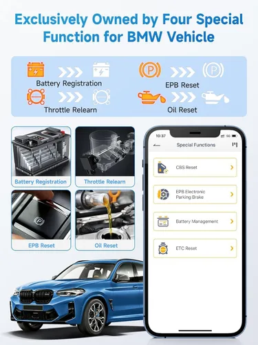 Vista 4 de ANCEL Escáner Bluetooth OBD2 BD300, lector de código de sistema completo y herramienta de diagnóstico para BMW con servicio de registro de batería