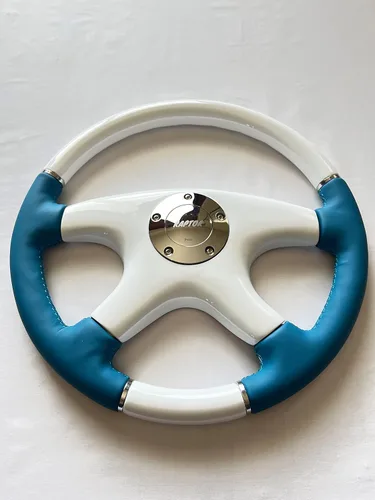 Vista 5 de Raptor Volante de madera blanca y cuero azul océano de 15