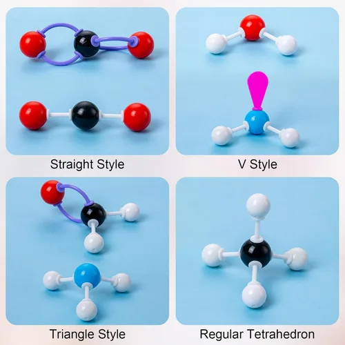 Vista 4 de HFKPJRT Kit de modelo molecular, 208 piezas de modelo molecular, química orgánica, kits de modelo de elementos atómicos para lecciones de química