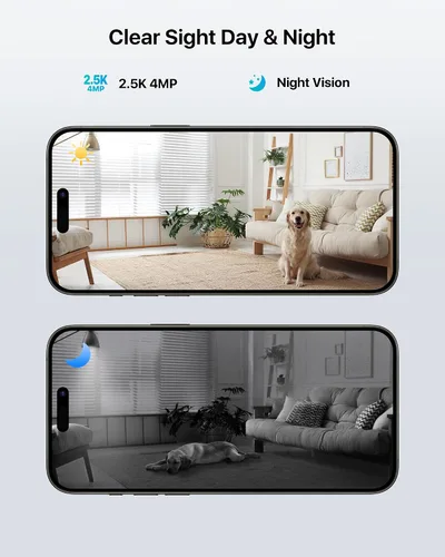 Vista 6 de ZOSI Cámara de seguridad WiFi inteligente de 4 MP, panorámica/inclinación de 360°, videollamadas de 2 vías, detección humana