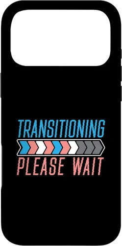 Vista 22 de Funda transgénero LGBTQ para iPhone 16 Transitioning Please Wait Rainbow Pride