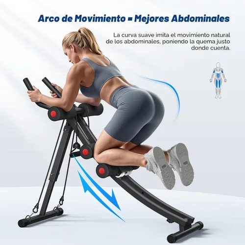 Vista 3 de MERACH Ab Machine, Adjustable Dual Track Ab Trainer Machine, Ab Workout Equipment for Home Gym, Ergonomic Arc Track for Better Abs, Foldable Workout